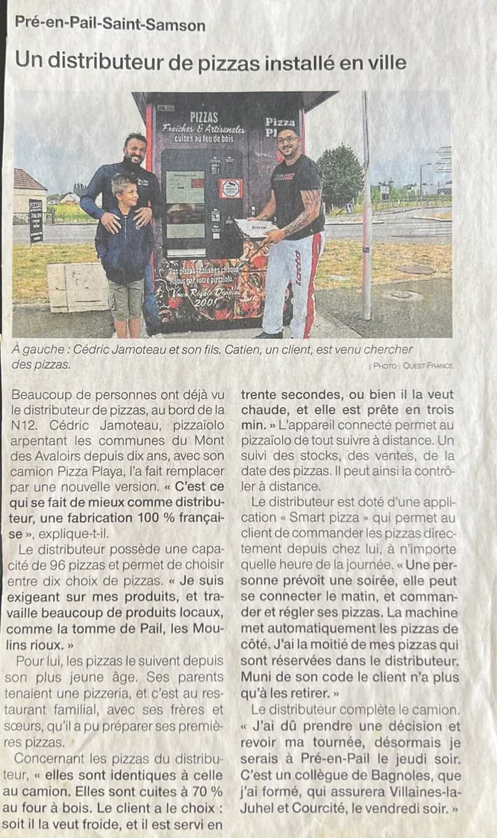 Un distributeur de pizzas installé en ville